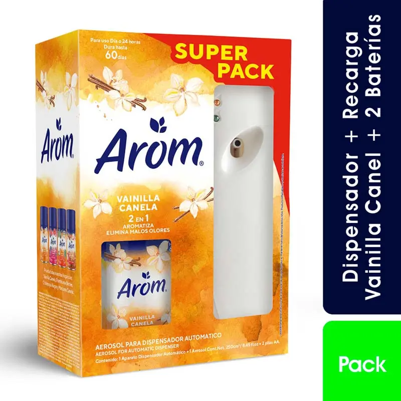 Ambientador 250cc + Dispensador / Vainilla Canela – Arom