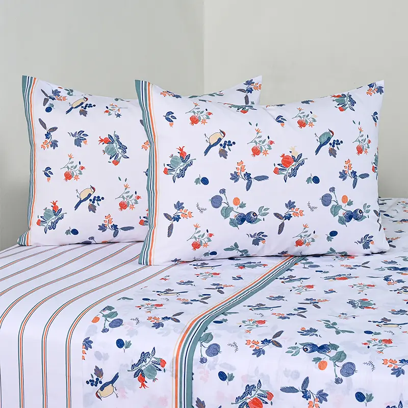 Juego de Sábanas Estampadas 144 Hilos 2.5 Plazas / Citrus Mostaza American Family – Cannon - Imagen 2