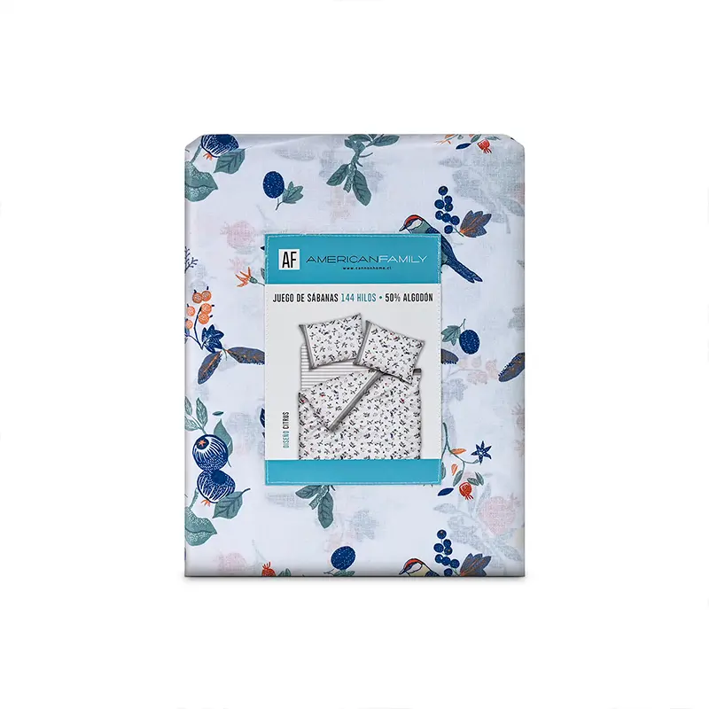 Juego de Sábanas Estampadas 144 Hilos 2.5 Plazas / Citrus Mostaza American Family – Cannon - Imagen 5